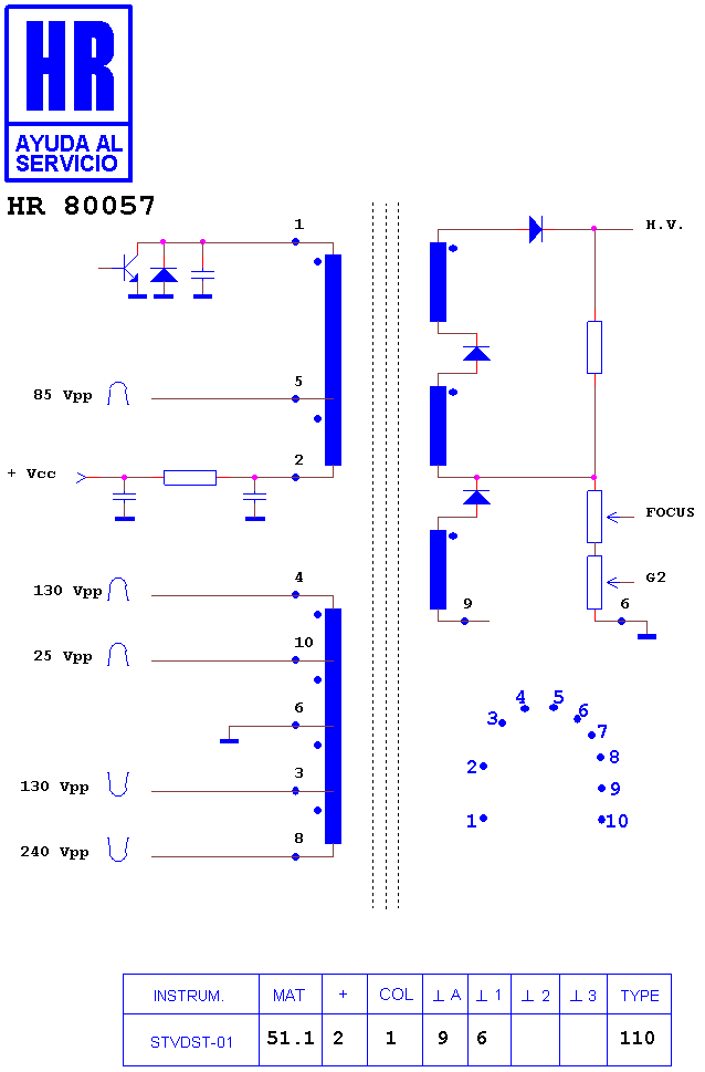 Schematic diagram for HR 80057